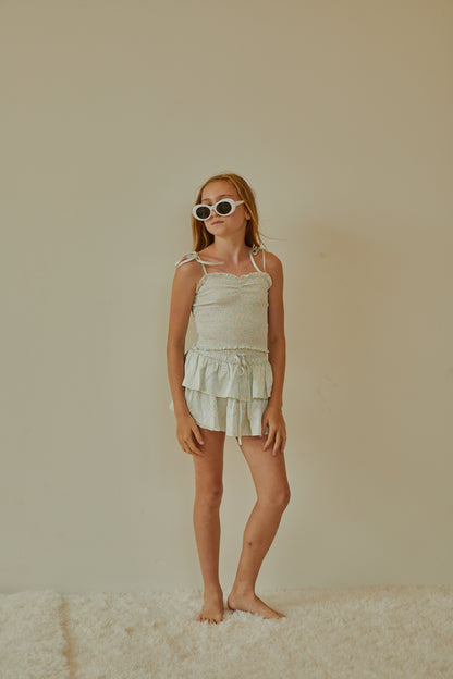Willow Garden Rose Yellow Satin Skort