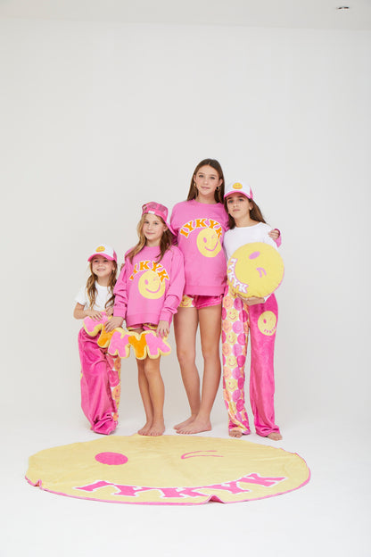IYKYK Happy Face Plush Blanket