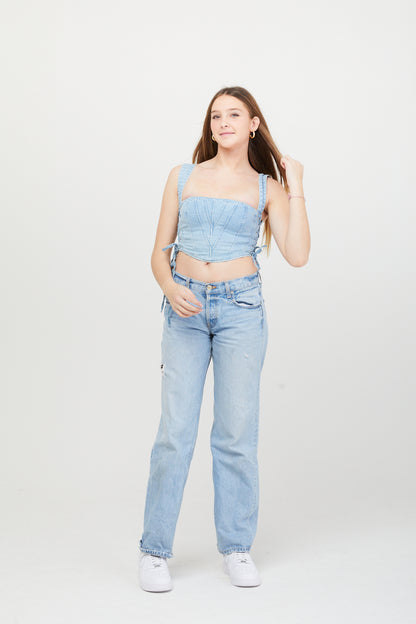 The Alex Denim Corset Top