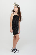 Brooke Black Rhinestone Mesh Dress