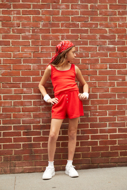 Wes Camp Red Waffle Short