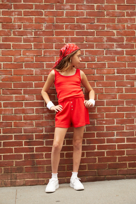 Wes Camp Red Waffle Short