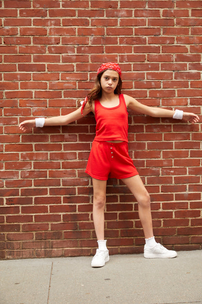 Wes Camp Red Waffle Short