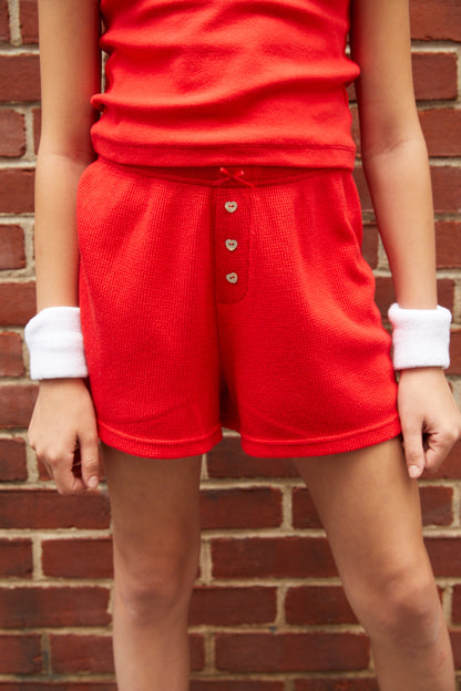 Wes Camp Red Waffle Short