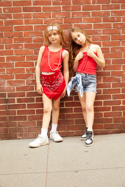 Harlow Camp Red Heart Cut Out Tank