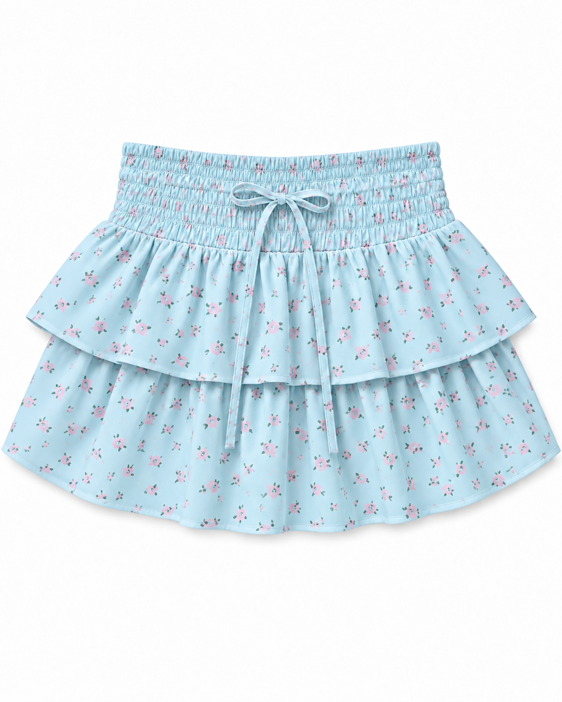 Willow Mint Rose Ruffle Skort Satin