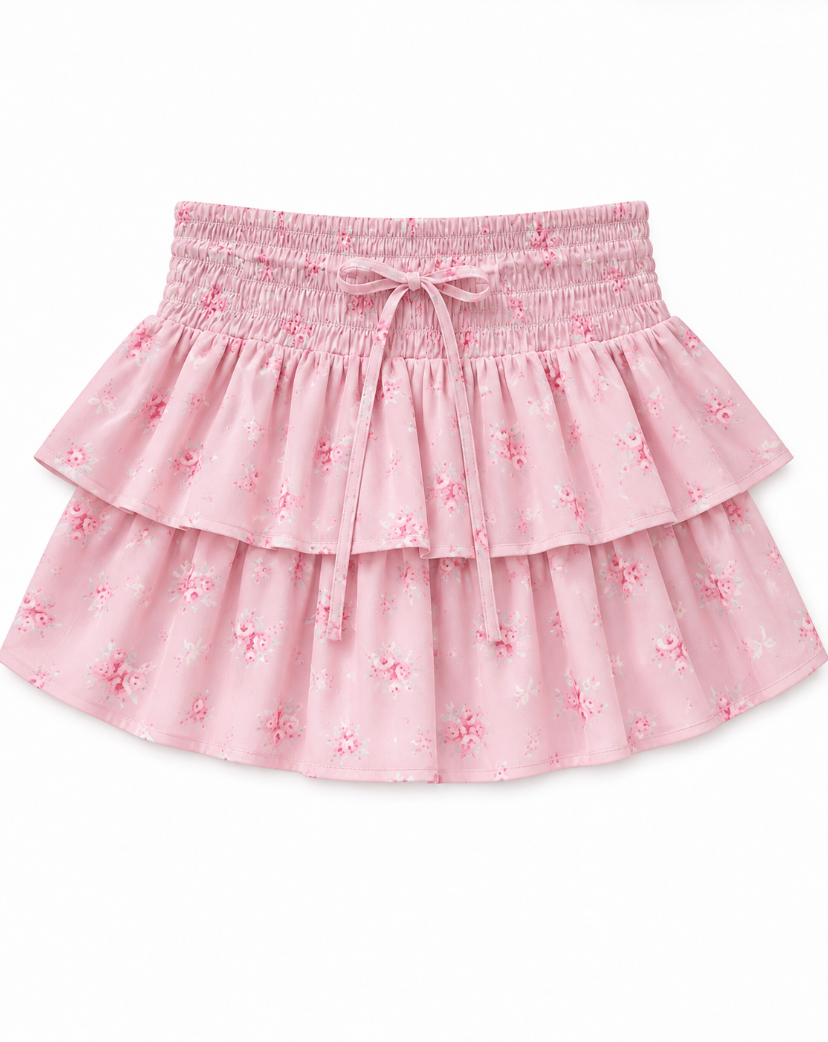 Willow Rose Bow Mauve Satin Skort