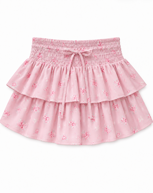 Willow Rose Bow Mauve Satin Skort