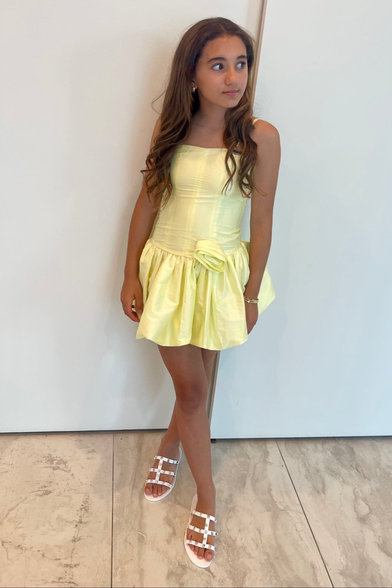 Bailey Pastel Yellow Taffeta Ballet Dress
