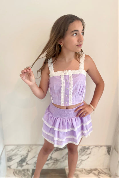 Skylar Pastel Lavender Heart Tank Top