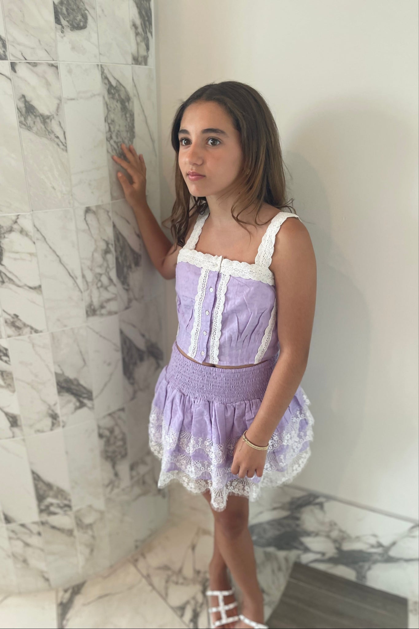 Skylar Pastel Lavender Heart Tank Top