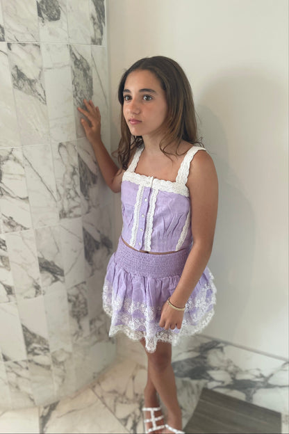 Skylar Pastel Lavender Heart Tank Top