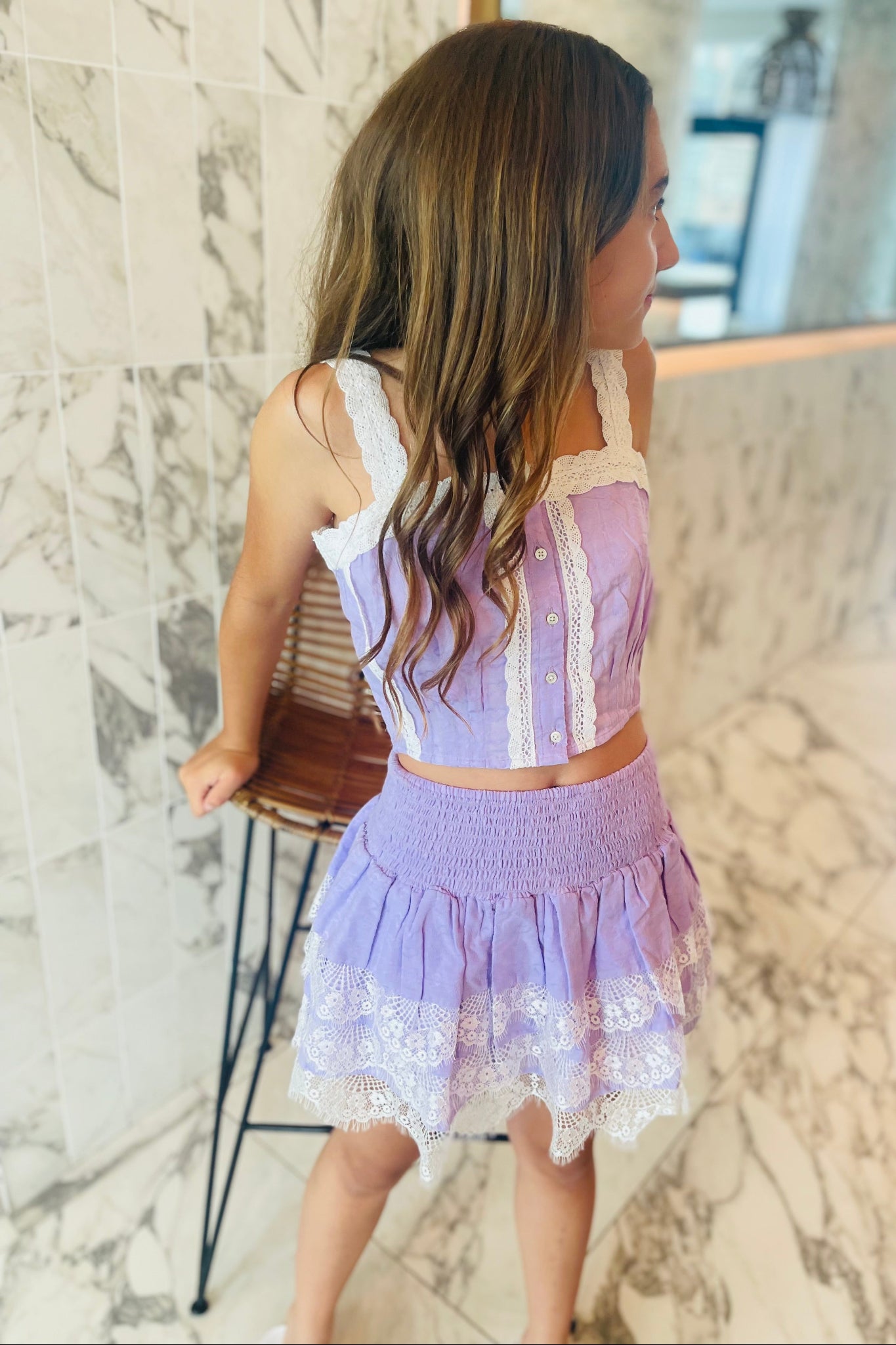 Skylar Pastel Lavender Heart Tank Top