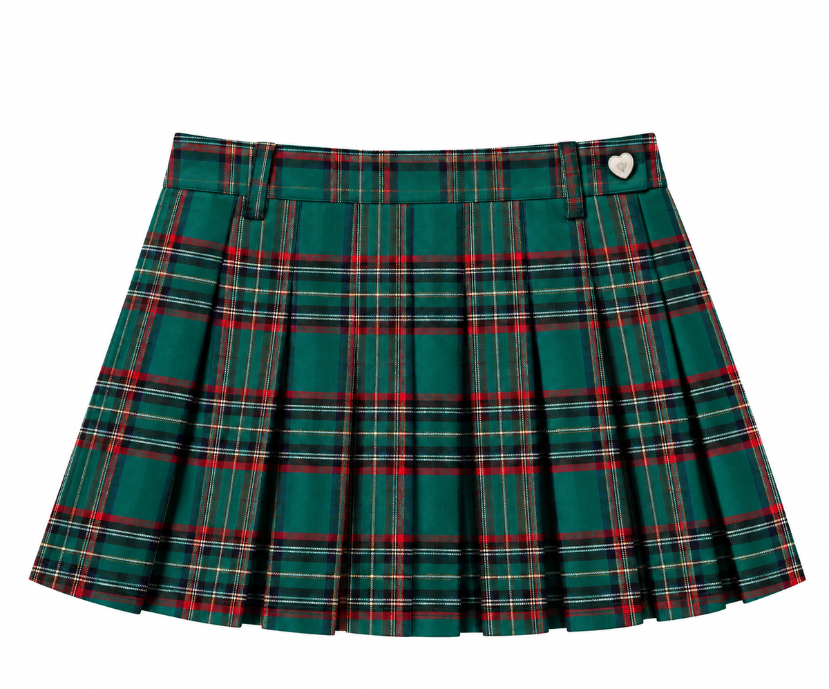 Jane Green Plaid Pleated Skort