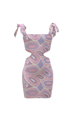 Goldie Dress - Pink Purple Abstract
