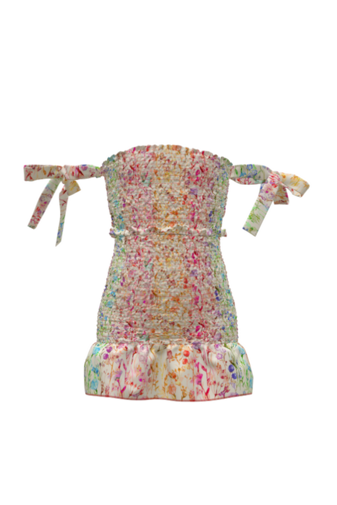 Waverly Dress - Rainbow Watercolor Floral