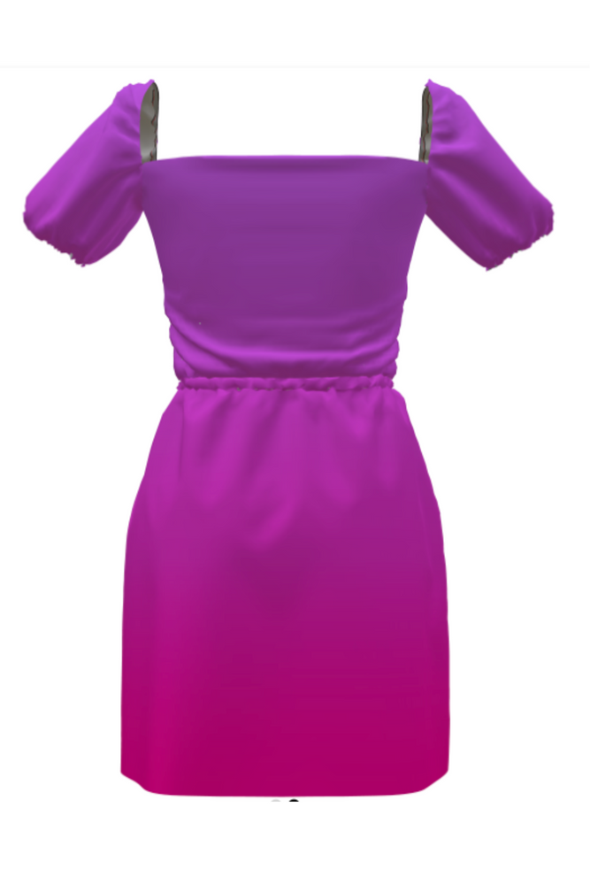 The Demi Dress- Ombre Bright Pink to Purple