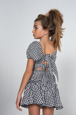 The Noa Top - Black and White Houndstooth