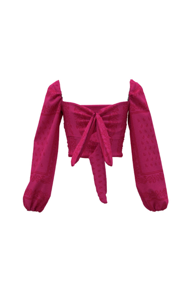 The Zoe Top - Pink on Red Bandana