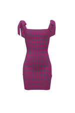 The Chloe Dress - Pink and Purple Houndstooth
