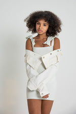 The Chloe Dress - White in Organic Cotton Ponte