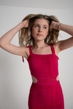 The Goldie Dress  - Pink on Red Bandana