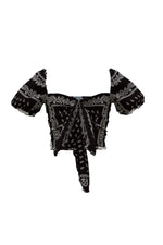 The Noa Top - Black Bandana